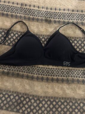 DKNY Black Seamless Lightly Padded Bralette bra sz large L